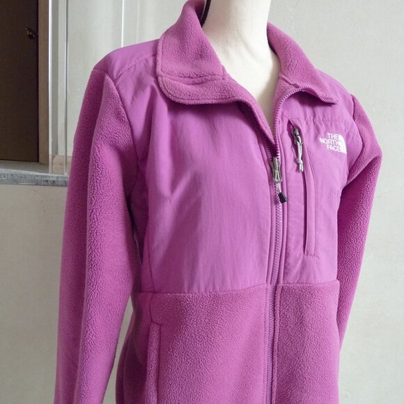 $179 North Face Womens Denali Coat Full Zip Jacket Fleece Pink on Pink SZ Large - Picture 1 of 12